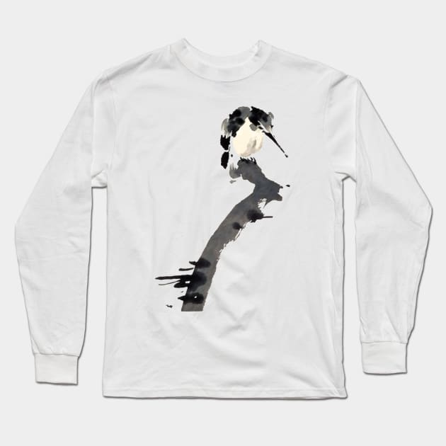 Miyamoto Musashi Sumi-e Painting Long Sleeve T-Shirt by YokaiLee5